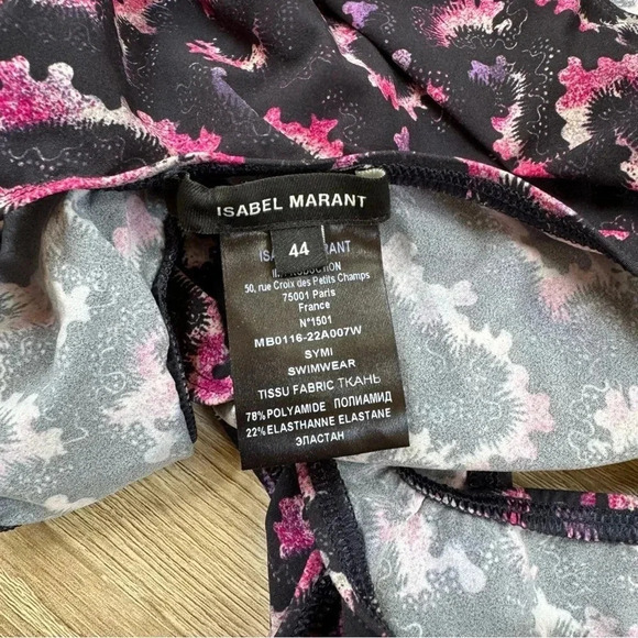 Isabel Marant Swimsuit One Piece Swim Bathing Suit Black Purple Large - Picture 5 of 7